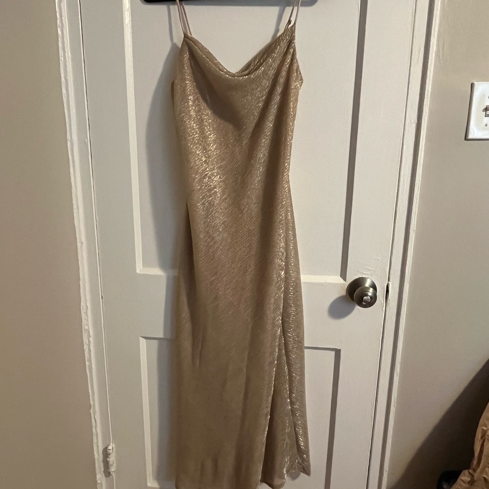 MARINA Gold Evening Gown
